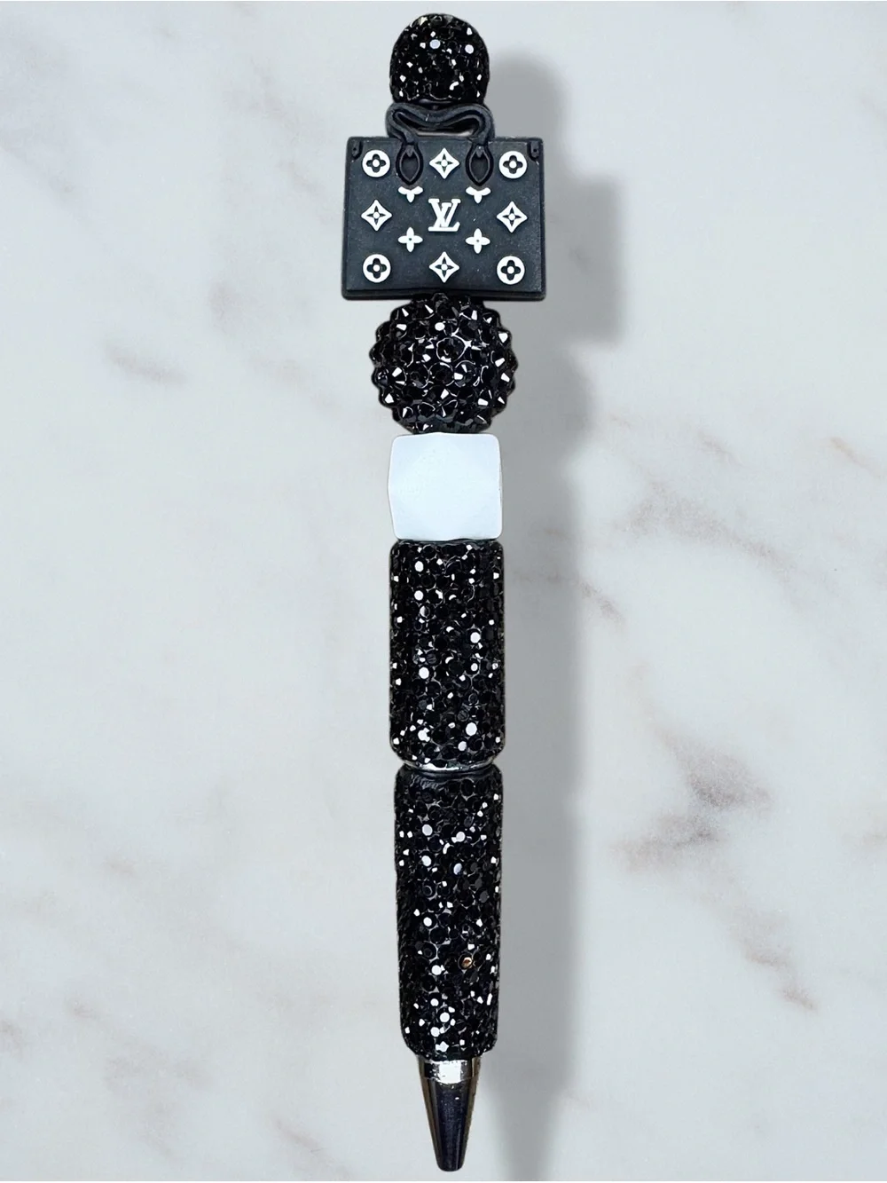 Fashion LV Purse Black Rhinestone Twist Pen